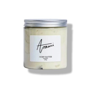 200g Arami coconut scented ivory butter in a jar