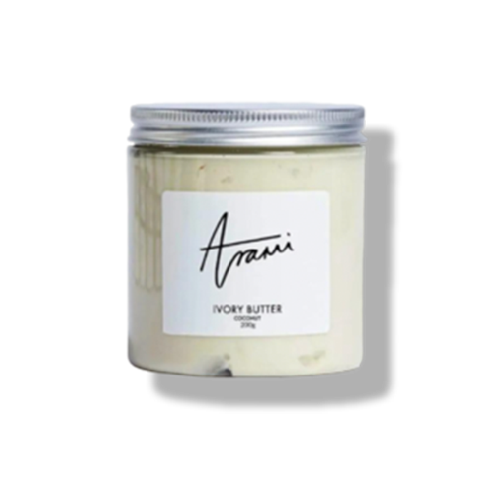 200g Arami coconut scented ivory butter in a jar
